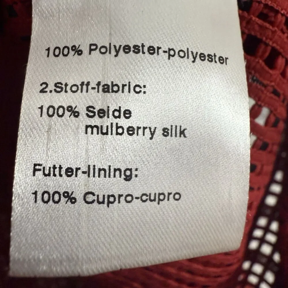 AKRIS Punto Mesh Grid Jacket Luminous Red Semi Sheer Adjustable Sleeve - Picture 15 of 16